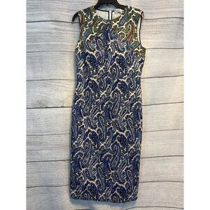 Diane Von Furstenberg Paisley Sleeveless Sheath Dress Size 12